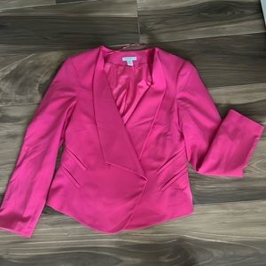 Hot pink blazer. Size large. Like new
